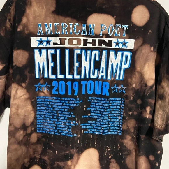 John Mellencamp Concert T Shirt Adult XL Acid Washed‎ 2019 American Poet Tour - Picture 9 of 10
